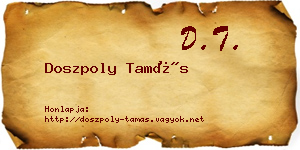 Doszpoly Tamás névjegykártya