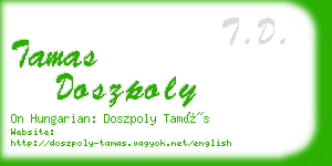 tamas doszpoly business card